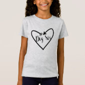 Grote Zus Zuster Kinderen Script Pijl Hart Boho T-shirt (Voorkant)