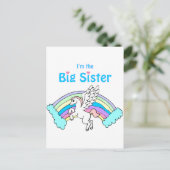 grote zusje van unicorn briefkaart (Staand voorkant)