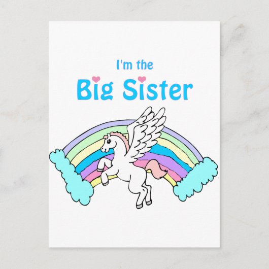 grote zusje van unicorn briefkaart (Voorkant)