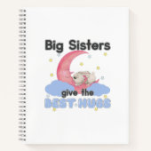 Grote zussen geven de beste knuffels - Maan Konijn Notitieboek (Voorkant)