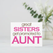 Grote zussen worden gepromoot om te tappen briefkaart (Staand voorkant)