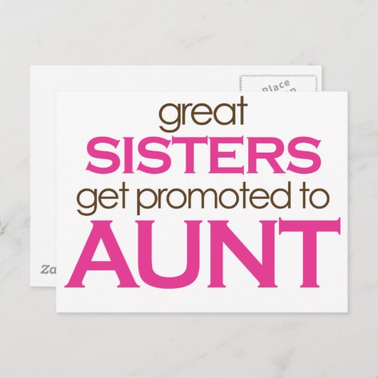 Grote zussen worden gepromoot om te tappen briefkaart (Voorkant / Achterkant)