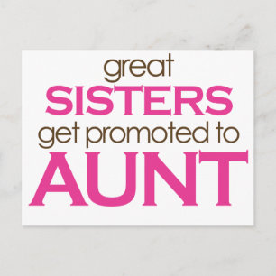 Grote zussen worden gepromoot om te tappen briefkaart