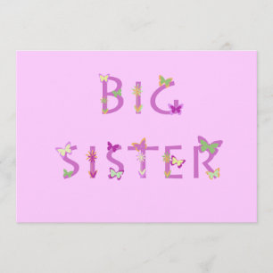 Grote zuster Announcement, vlinders en bloemen Aankondiging