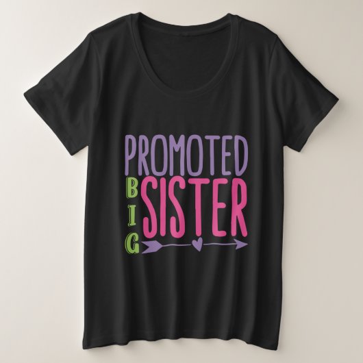 Grote zuster - Big Sister onthullen Grote Maat T-shirt (Design voorkant)