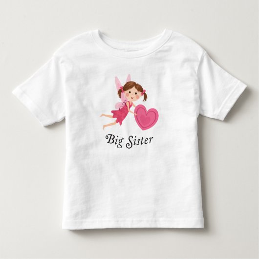 Grote zuster-fee met liefdeshart t-shirt (Voorkant)