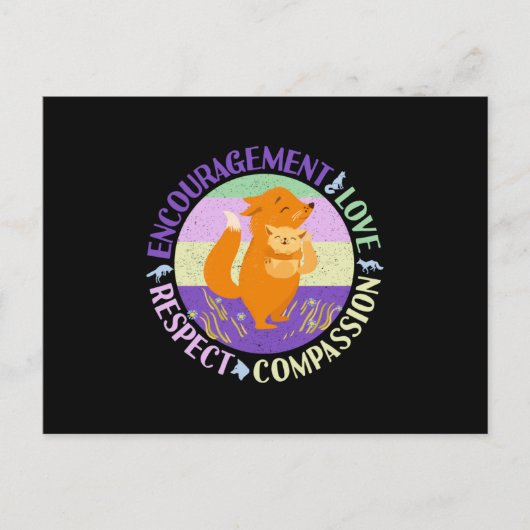 Grote Zuster Liefde - Verwant Bonding Fox Briefkaart (Voorkant)