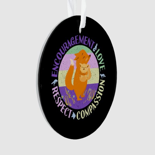 Grote Zuster Liefde - Verwant Bonding Fox Ornament (voorkant)