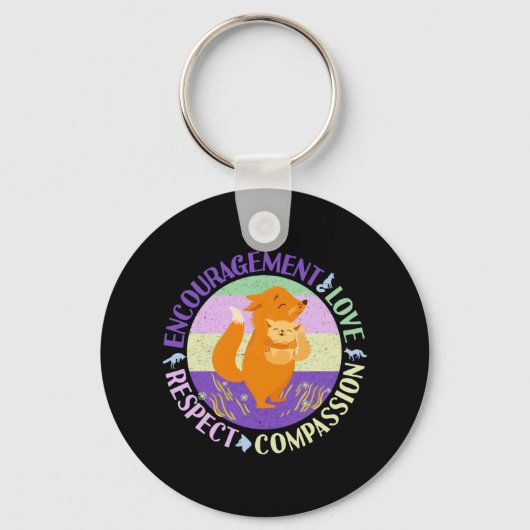 Grote Zuster Liefde - Verwant Bonding Fox Sleutelhanger (Voorkant)