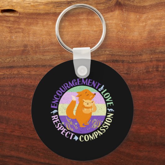 Grote Zuster Liefde - Verwant Bonding Fox Sleutelhanger (Voorkant)