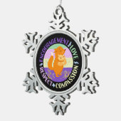 Grote Zuster Liefde - Verwant Bonding Fox Tin Sneeuwvlok Ornament (Rechts)