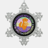 Grote Zuster Liefde - Verwant Bonding Fox Tin Sneeuwvlok Ornament (Voorkant)