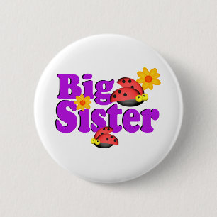 Grote zuster lieveheersbeestje ronde button 5,7 cm