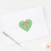 Grote zuster met Baby zuster Butterfly Hart Sticker (Envelop)