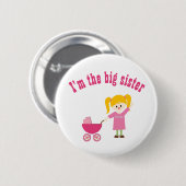 Grote zuster met Cute Cartoon Art Ronde Button 5,7 Cm (Voorkant /achterkant)