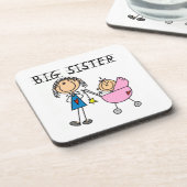 Grote zuster met kleine zusjes drankjes onderzetter (Linkerzijde)