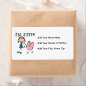Grote zuster met kleine zusjes etiket