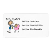 Grote zuster met kleine zusjes etiket (Voorkant)