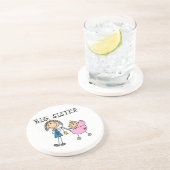 Grote zuster met kleine zusjes zandsteen onderzetter (Zijkant)