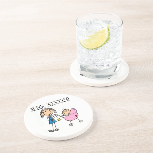 Grote zuster met kleine zusjes zandsteen onderzetter (Zijkant)