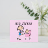 Grote zuster met kleine zuster T-shirts en cadeaut Briefkaart (Staand voorkant)