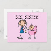 Grote zuster met kleine zuster T-shirts en cadeaut Briefkaart (Voorkant / Achterkant)