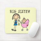 Grote zuster met kleine zuster T-shirts en cadeaut Muismat (Met muis)