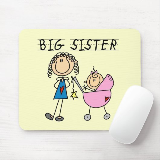 Grote zuster met kleine zuster T-shirts en cadeaut Muismat (Met muis)