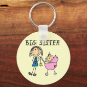 Grote zuster met kleine zuster T-shirts en cadeaut Sleutelhanger (Voorkant)