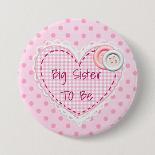Grote zuster om Button van het Baby shower van het