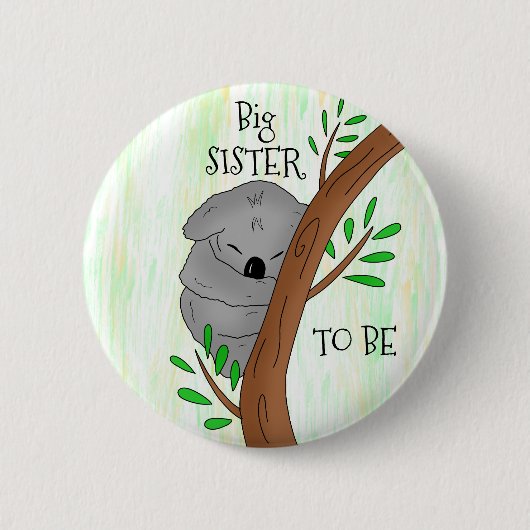 Grote zuster om te worden | Koala-Baby shower Ronde Button 5,7 Cm (Voorkant)