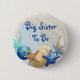 Grote zuster om te zijn, dik Baby shower Ronde Button 5,7 Cm