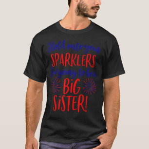 Grote zuster Sparkler op 4 juli Zwangerschap kondi T-shirt