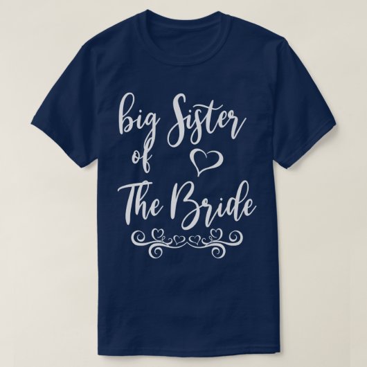 Grote zuster van Bride & Groom Wedding Matching T-shirt (Design voorkant)