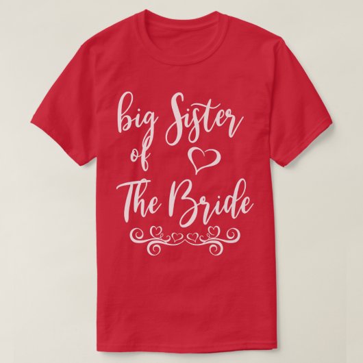 Grote zuster van Bride & Groom Wedding Matching T-shirt (Design voorkant)