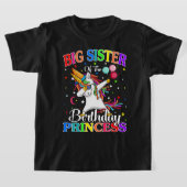 Grote zuster van de Birthday Princess Unicorn T-shirt (Laagn)