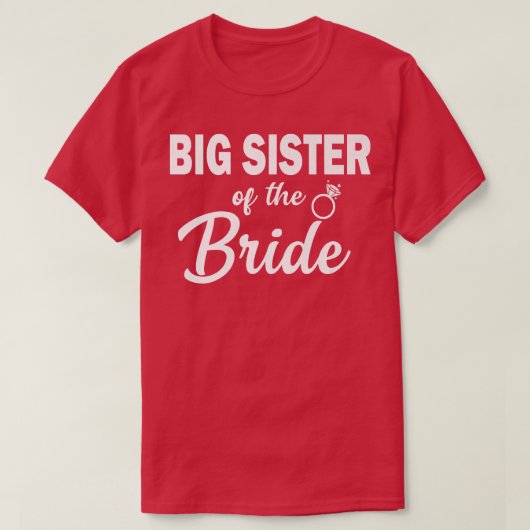 Grote zuster van de Bride Coordinating Wedding Par T-shirt (Design voorkant)