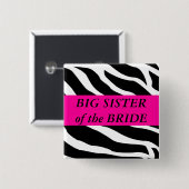 Grote zuster van de bride vierkante button 5,1 cm (Voorkant /achterkant)