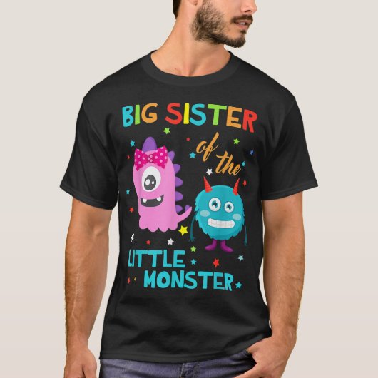 Grote zuster van de kleine monster van de verjaard t-shirt (Voorkant)