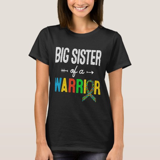 Grote zuster van een Warrior Autistic Awareness Su T-shirt (Voorkant)