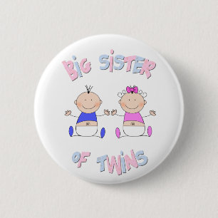 Grote zuster van Twins Ronde Button 5,7 Cm
