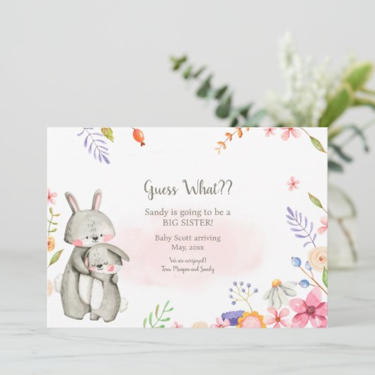 Grote zuster Zwangerschap Aankondiging (Staand voorkant)