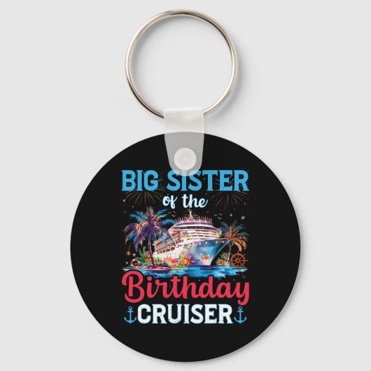 Grote Zusters Van De Verjaardag Cruiser Grappige C Sleutelhanger (Voorkant)