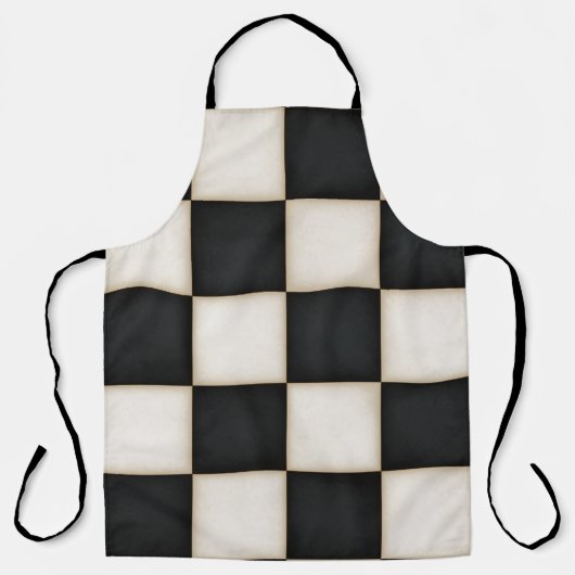Grote Zwart & Antiek Witte Checkers Groot Schort (Voorkant)