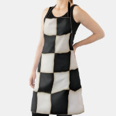 Grote Zwart & Antiek Witte Checkers Groot Schort (Insitu)