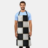 Grote Zwart & Antiek Witte Checkers Groot Schort (Gedragen)