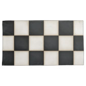 Grote Zwart & Antiek Witte Checkers King Kussensloop (Voorkant-Rechts)