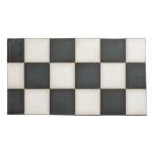 Grote Zwart & Antiek Witte Checkers King Kussensloop (Achterkant-Links)