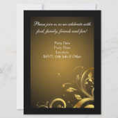 Grote Zwart en Gouden Swirl, Aangepaste Verjaardag Kaart (Achterkant)