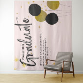 Grote zwart-gouden afstudeerfeest foto achtergrond wandkleed (In situ)